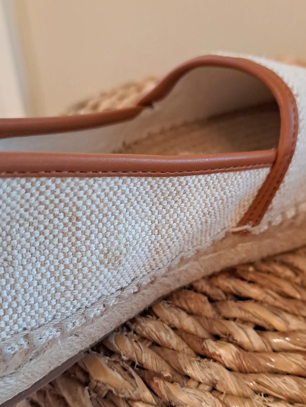 NWOT J.Crew Factory Womens Summer Beige Linen Canvas Espadrille Loafers 7.5
